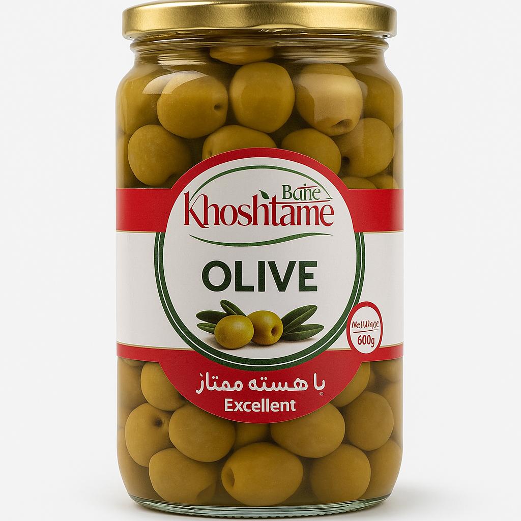 زیتون شیشه بی هسته 1500گ خوش طعم بهار